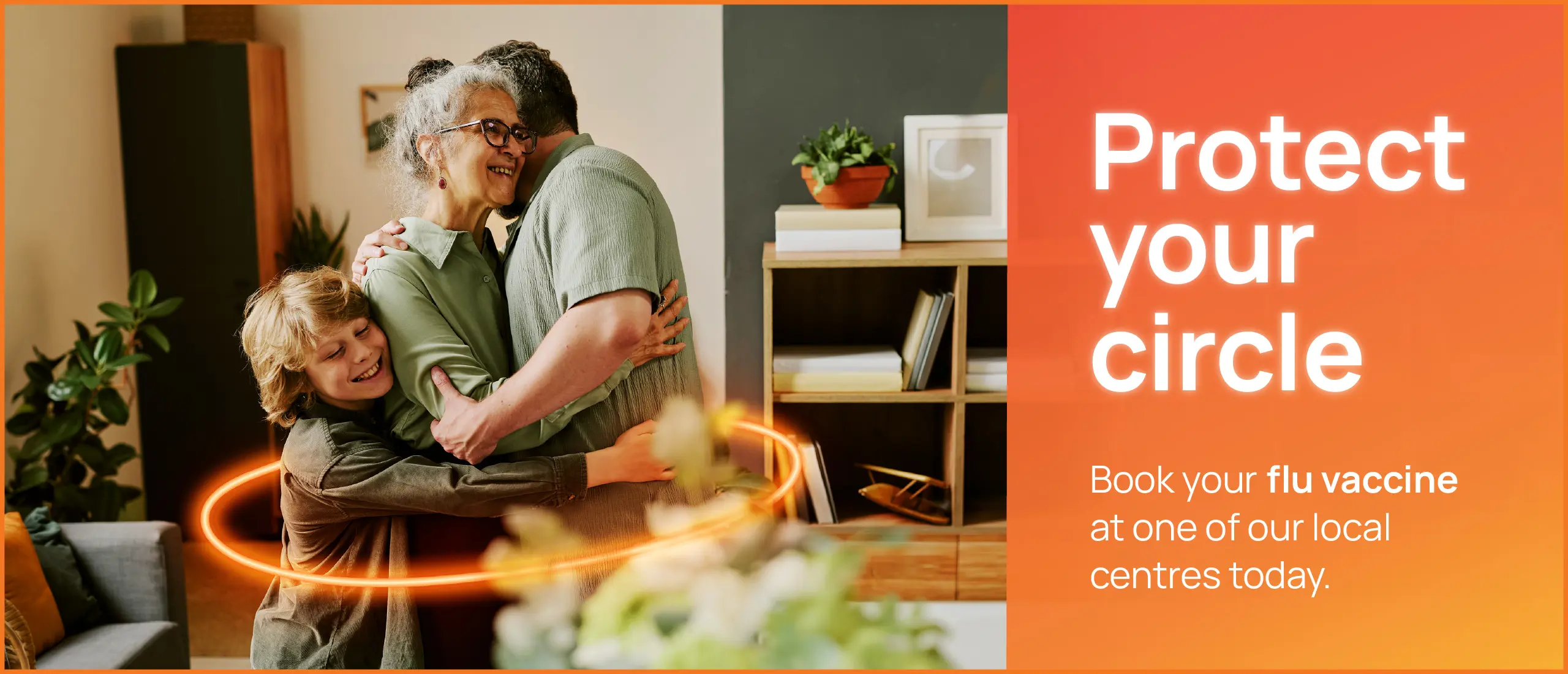 Protect your circle. Book your flu vaccine now at Myhealth. (1)